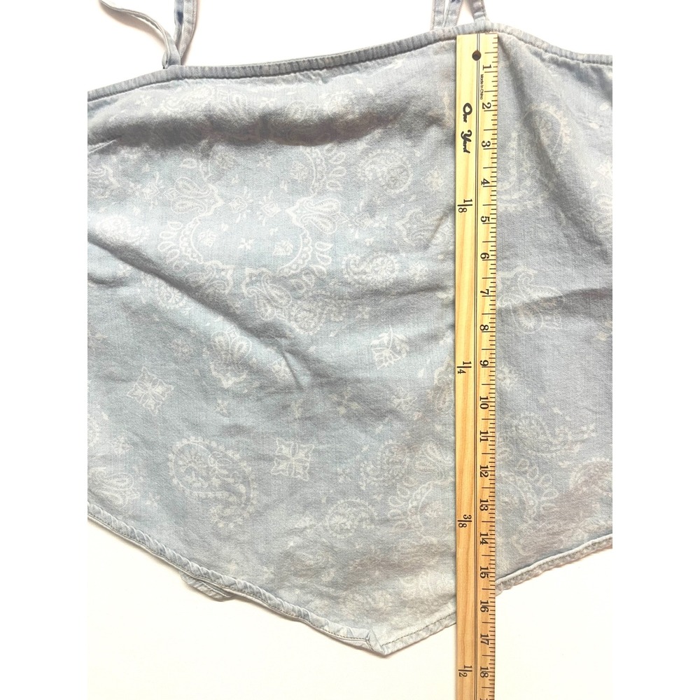 Wrangler Retro Paisley Bandana Print Handkerchief Hem Cami Top Light Blue Large - Picture 7 of 7